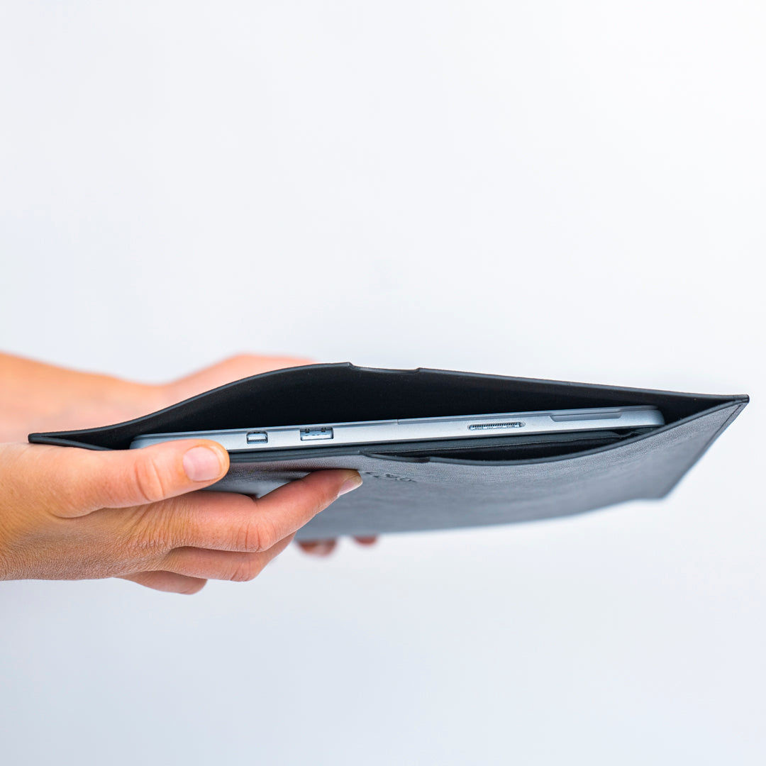 13 Inch Black Saffiano Leather Laptop Sleeve - Laptop Holder