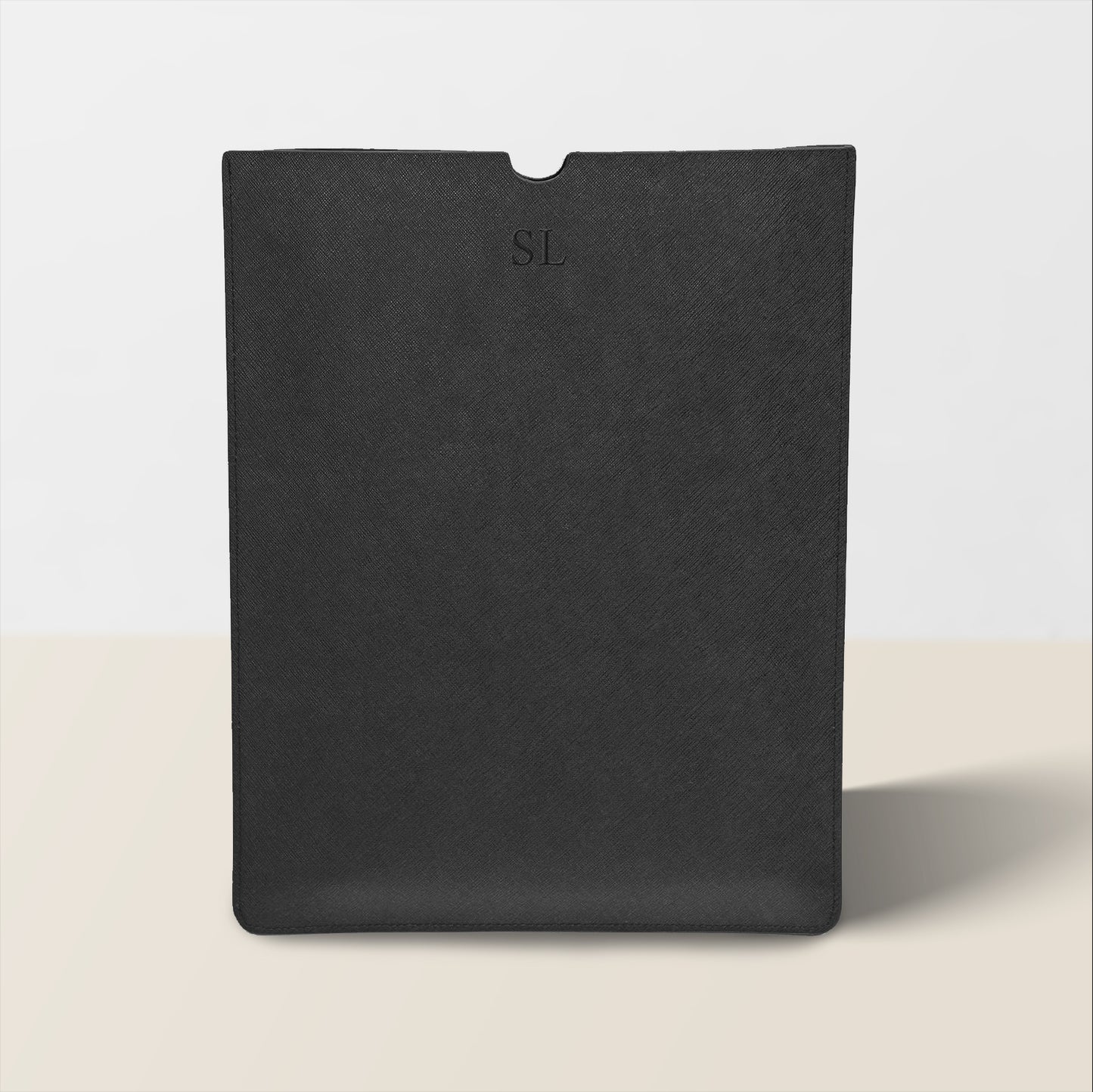 13 Inch Black Leather Laptop Sleeve | Olivia&Co