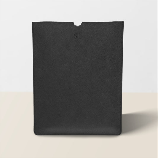13 Inch Black Leather Laptop Sleeve | Olivia&Co