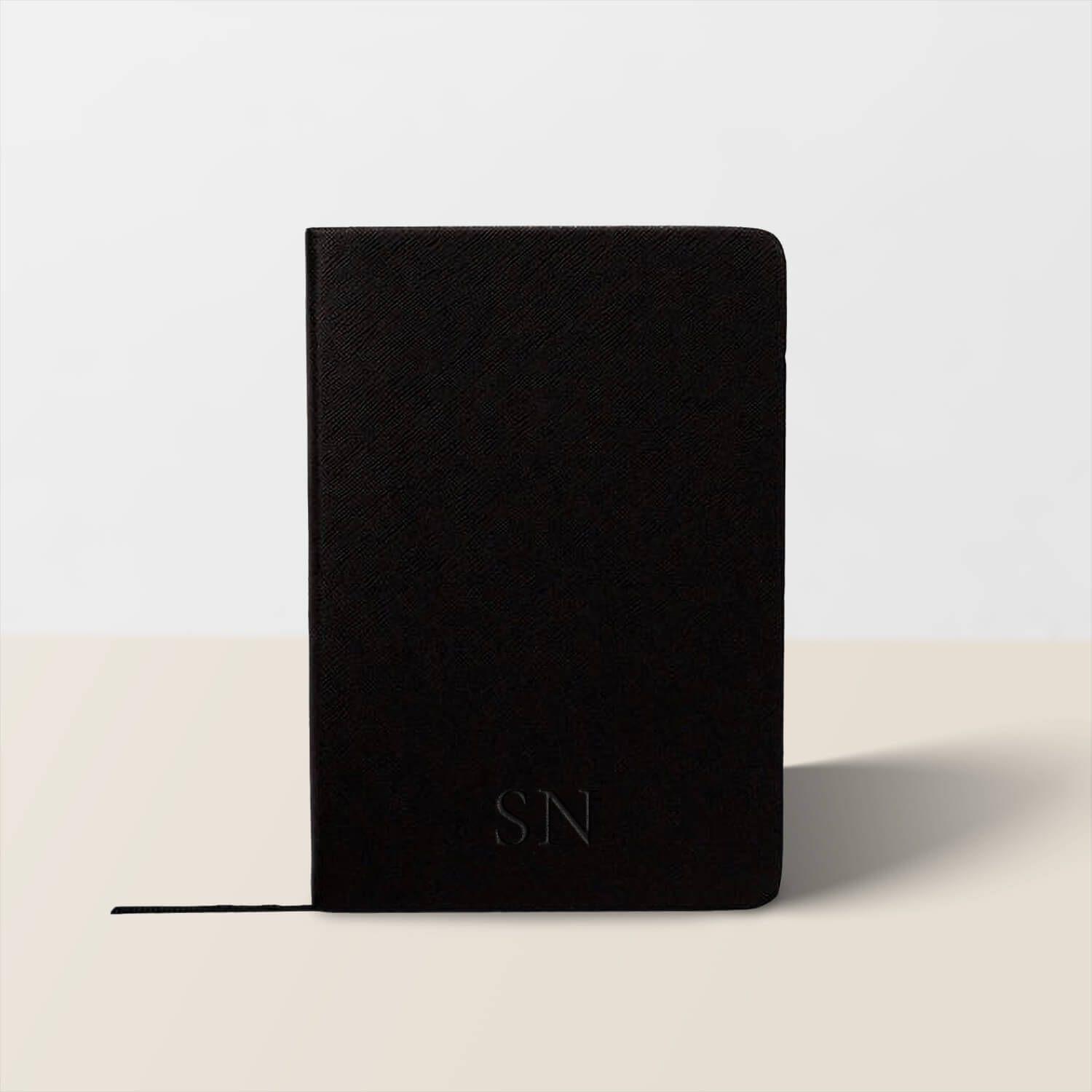 Mon Purse Small Saffiano Notebook in Black | Olivia&Co