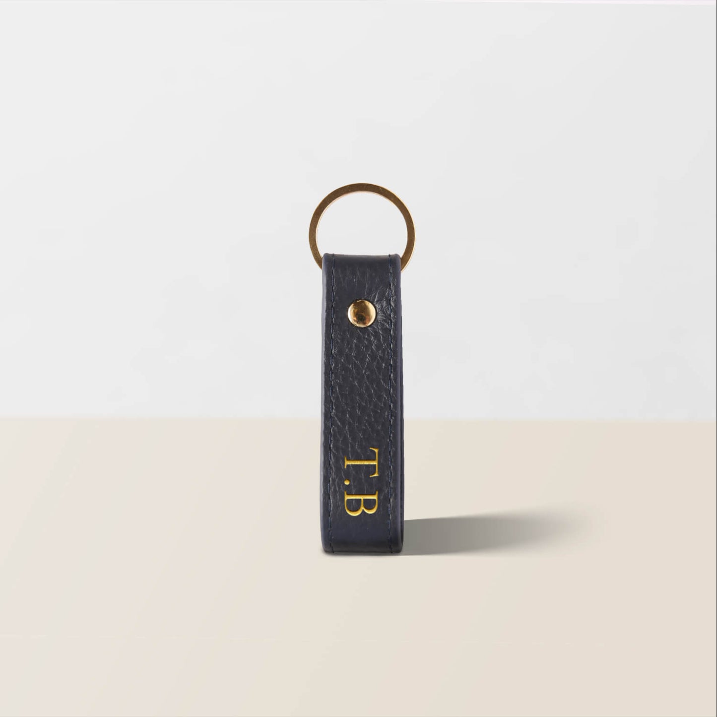 Copy of Pebbled Lowkey Round Keyring in Black (Gold)