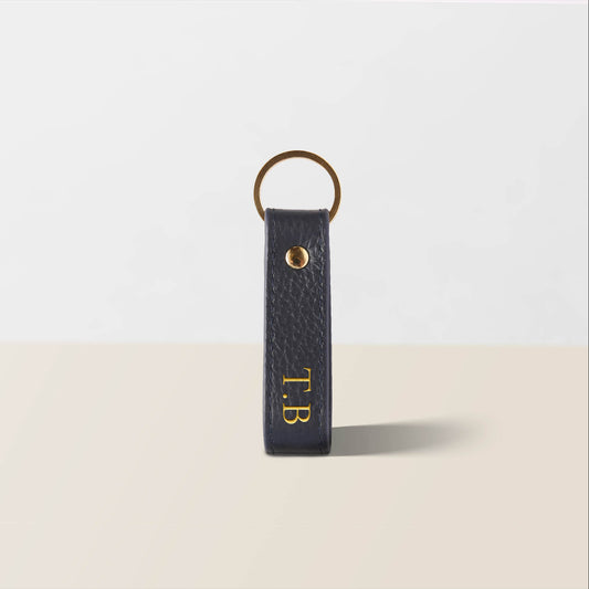 Copy of Pebbled Lowkey Round Keyring in Black (Gold)