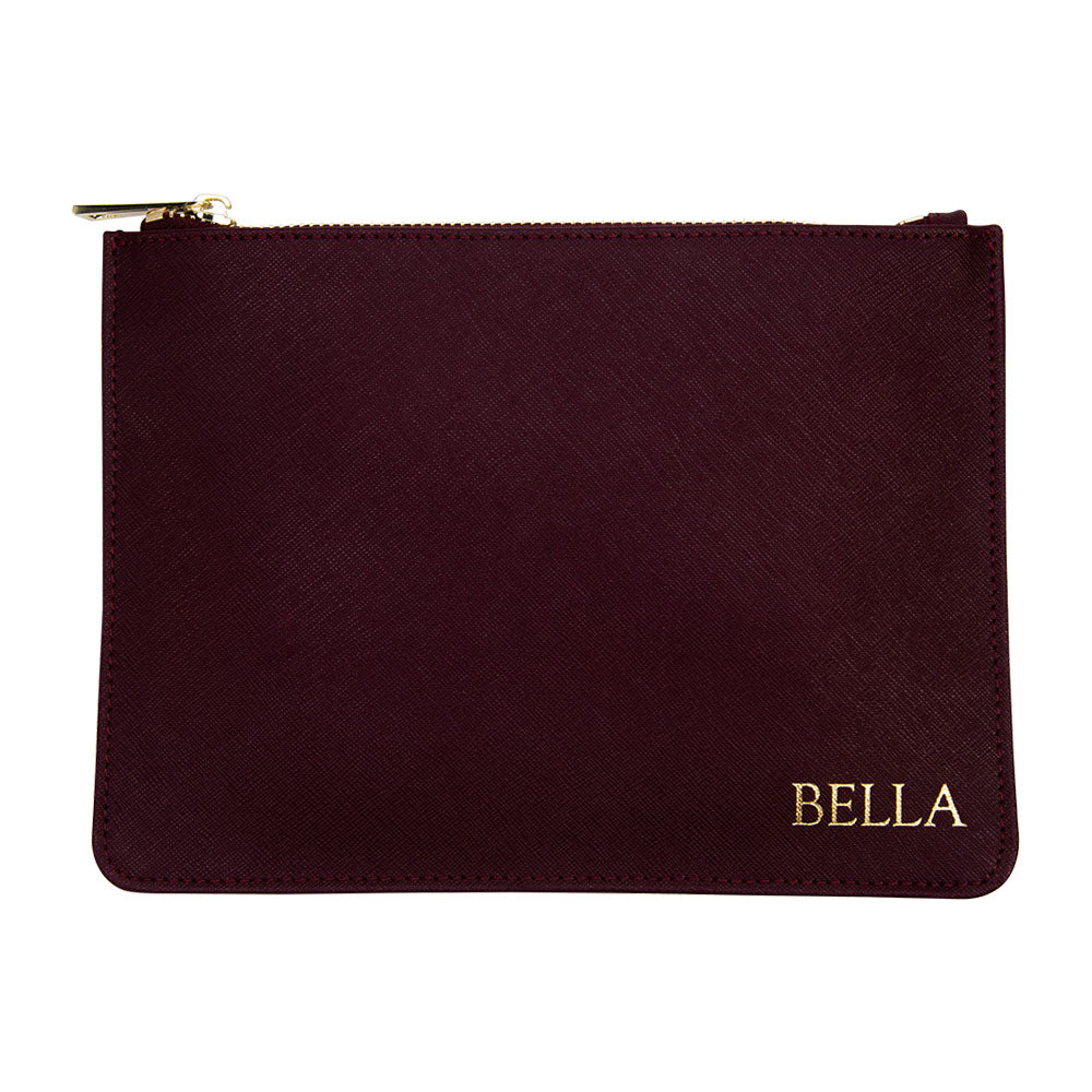 Personalised Pouch Saffiano Leather Australia | Olivia&Co