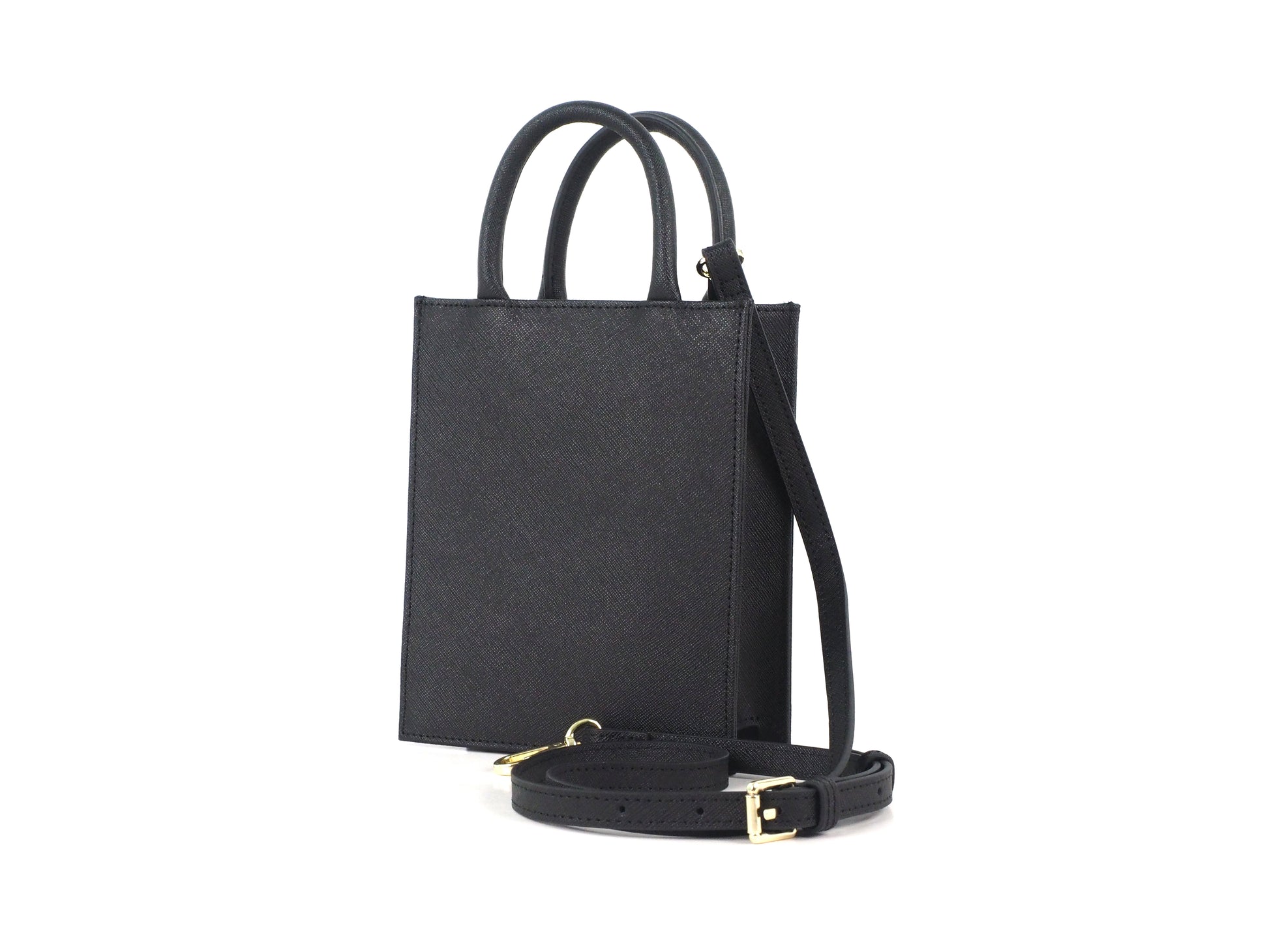 Mini Cross Body Bag | Black Saffiano Leather | Olivia&Co.