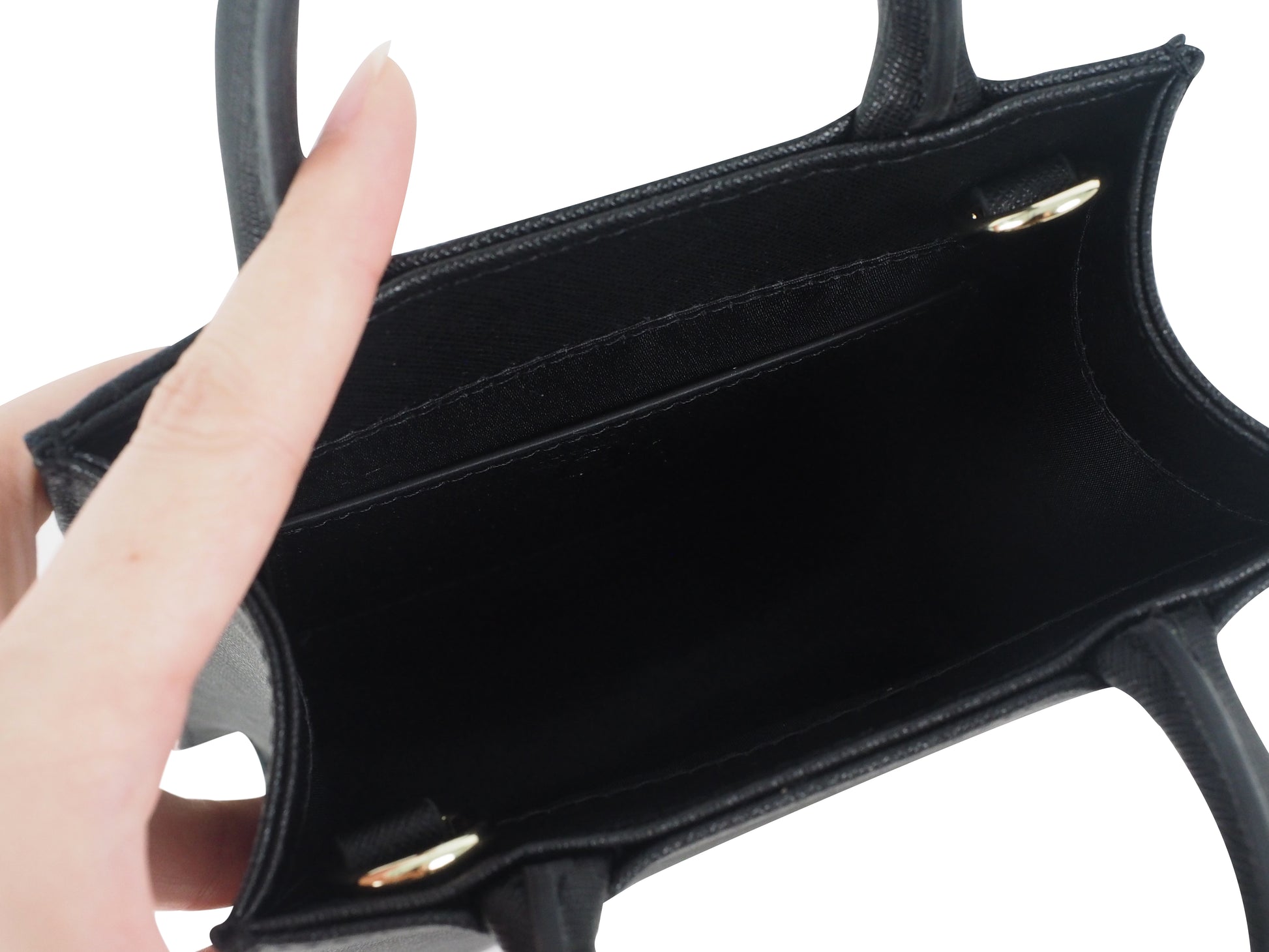 Mini Cross Body Bag | Black Saffiano Leather | Olivia&Co.