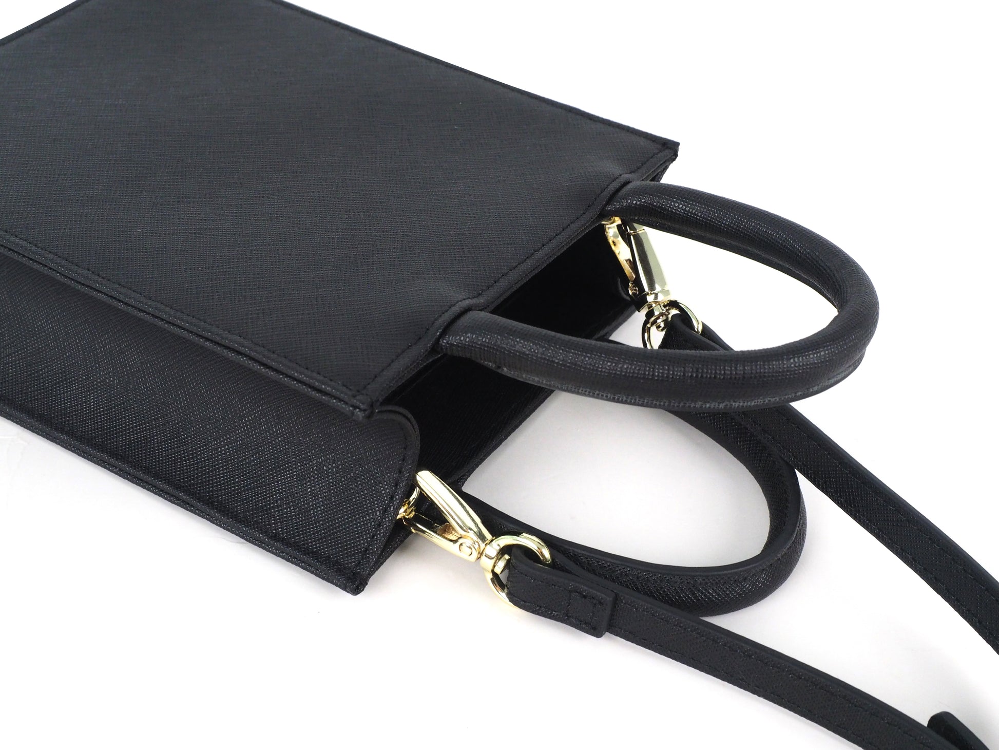 Mini Cross Body Bag | Black Saffiano Leather | Olivia&Co.