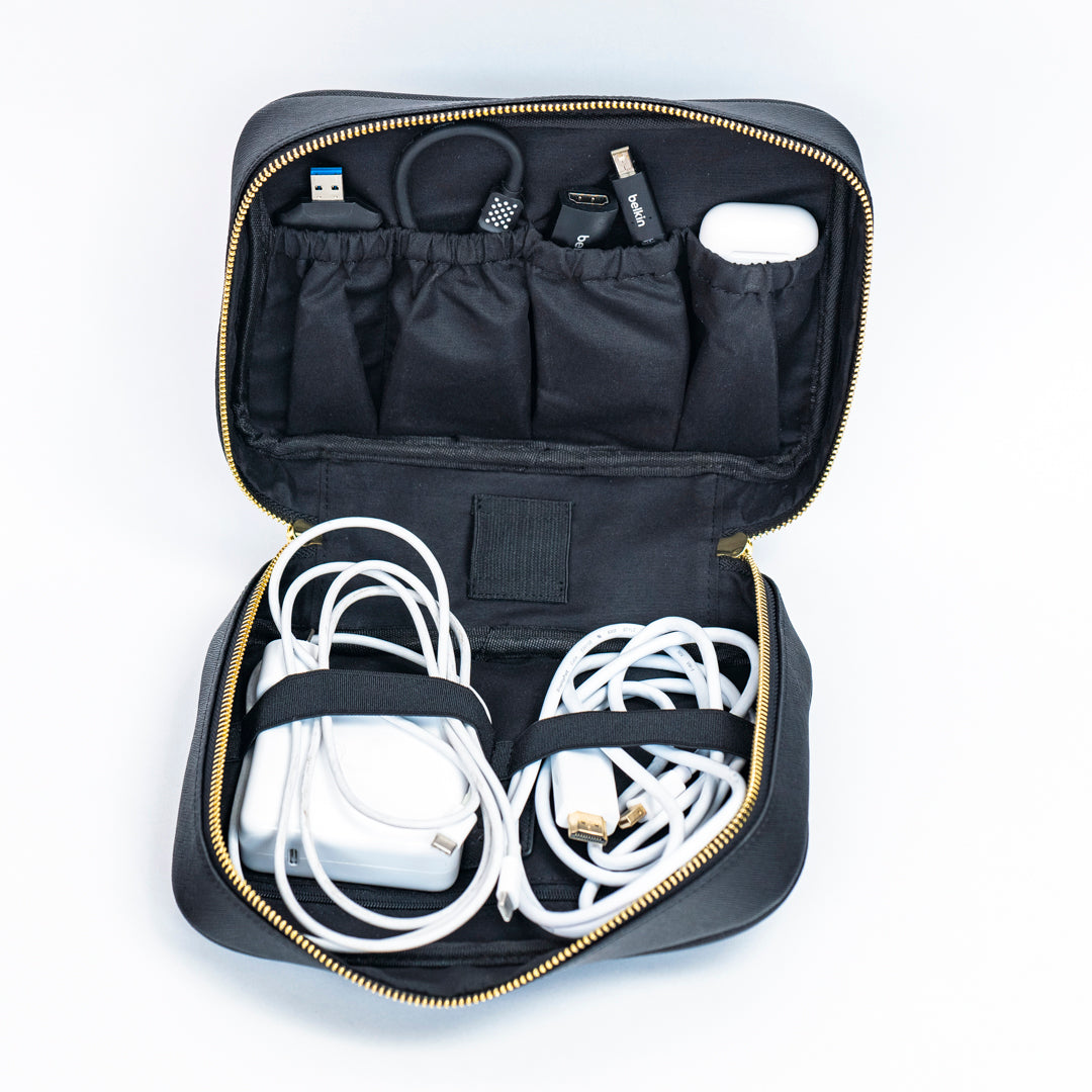 The Tech Case | Black Saffiano Leather | Olivia&Co.