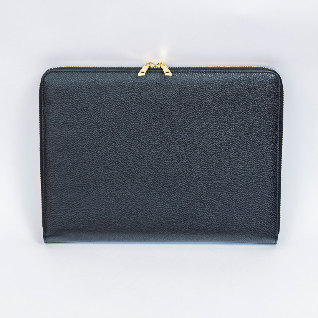 13 Inch Black Pebbled Leather Laptop Case - Laptop Holder