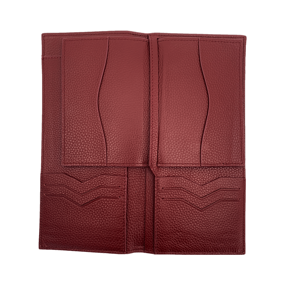 Personalised Leather Travel Wallet Red | Olivia&Co