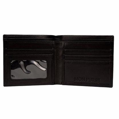 Mon Purse Smooth Mens Bifold Wallet in Black