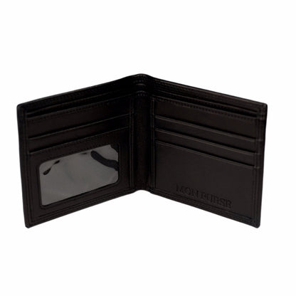 Mon Purse Smooth Mens Bifold Wallet in Black