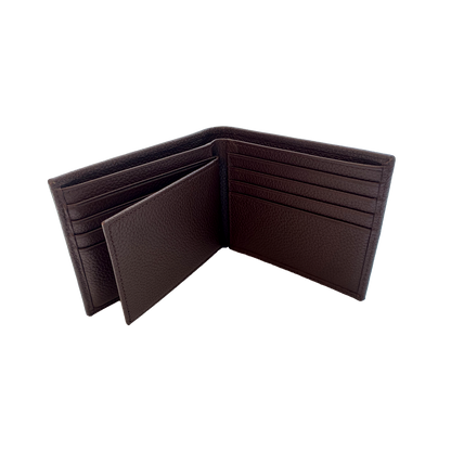 Mon Purse Men's Pebbled Convertable Wallet in Dark Brown