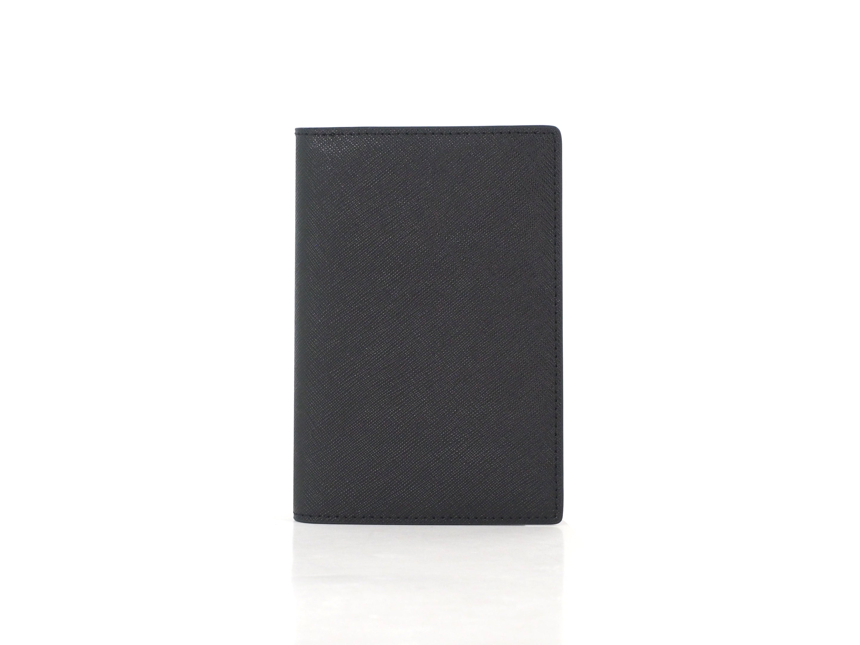 Personalised Passport Holder | Black Saffiano Leather