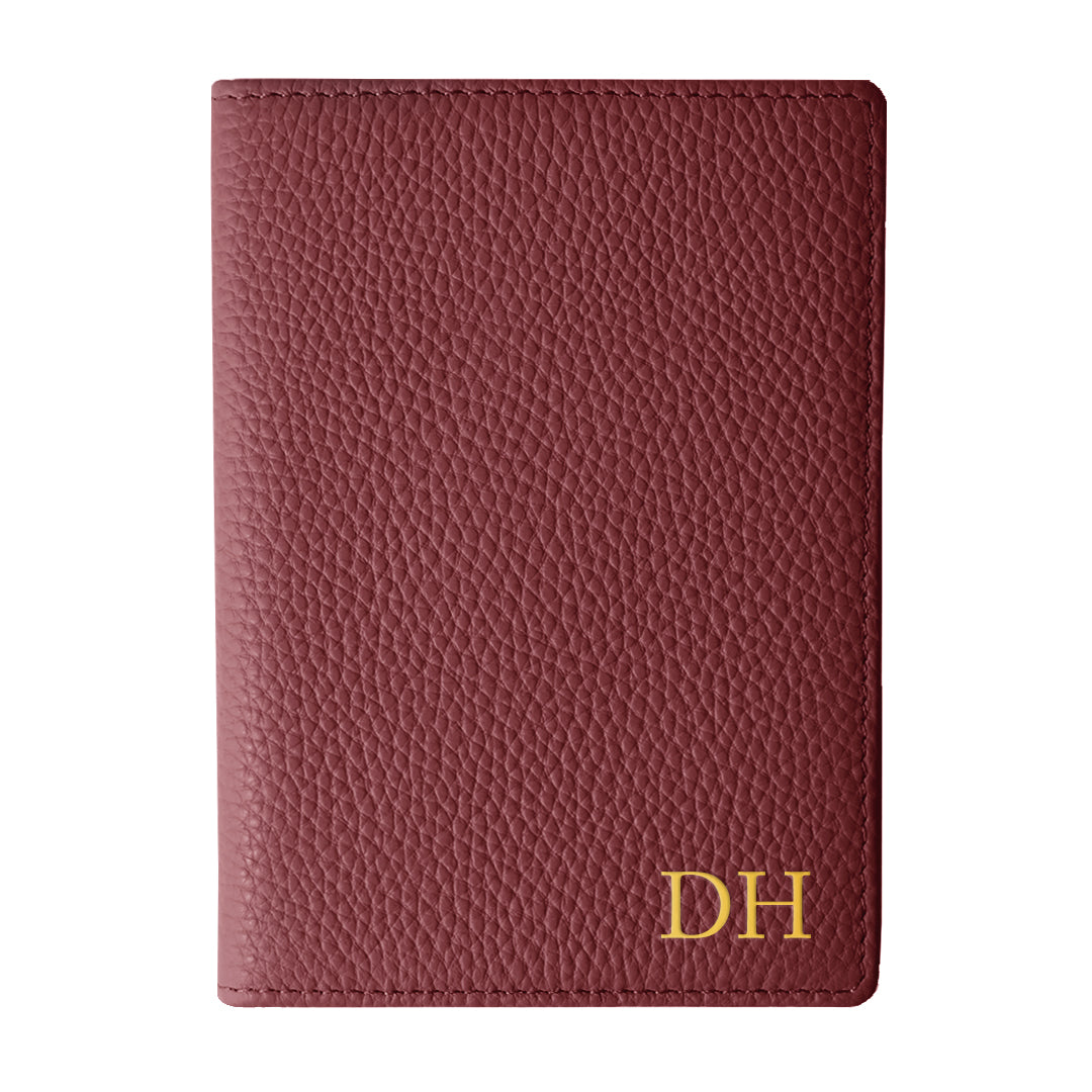 Burgundy Personalised Passport Holder